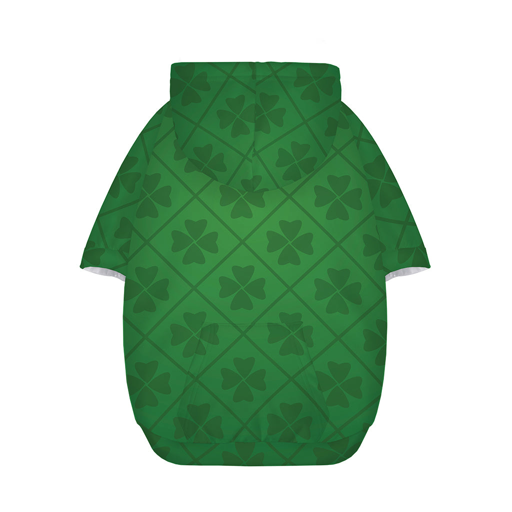 Shamrock St. Patrick's Day Pattern Print Dog Zip Up Hoodie