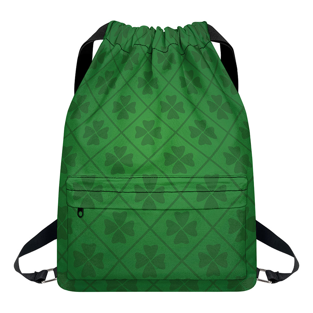 Shamrock St. Patrick's Day Pattern Print Drawstring Backpack