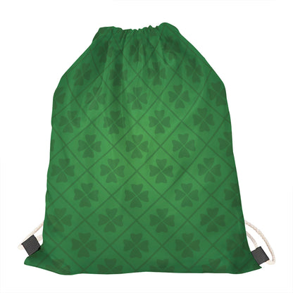 Shamrock St. Patrick's Day Pattern Print Drawstring Bag