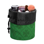 Shamrock St. Patrick's Day Pattern Print Drawstring Makeup Bag