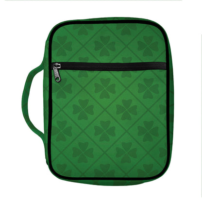 Shamrock St. Patrick's Day Pattern Print Front Pocket Bible Bag