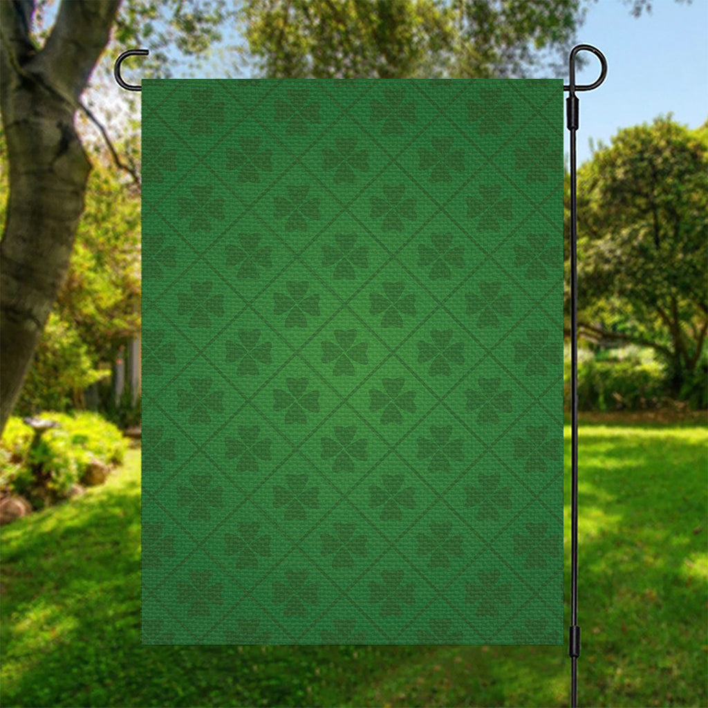 Shamrock St. Patrick's Day Pattern Print Garden Flag
