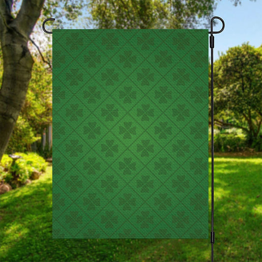Shamrock St. Patrick's Day Pattern Print Garden Flag