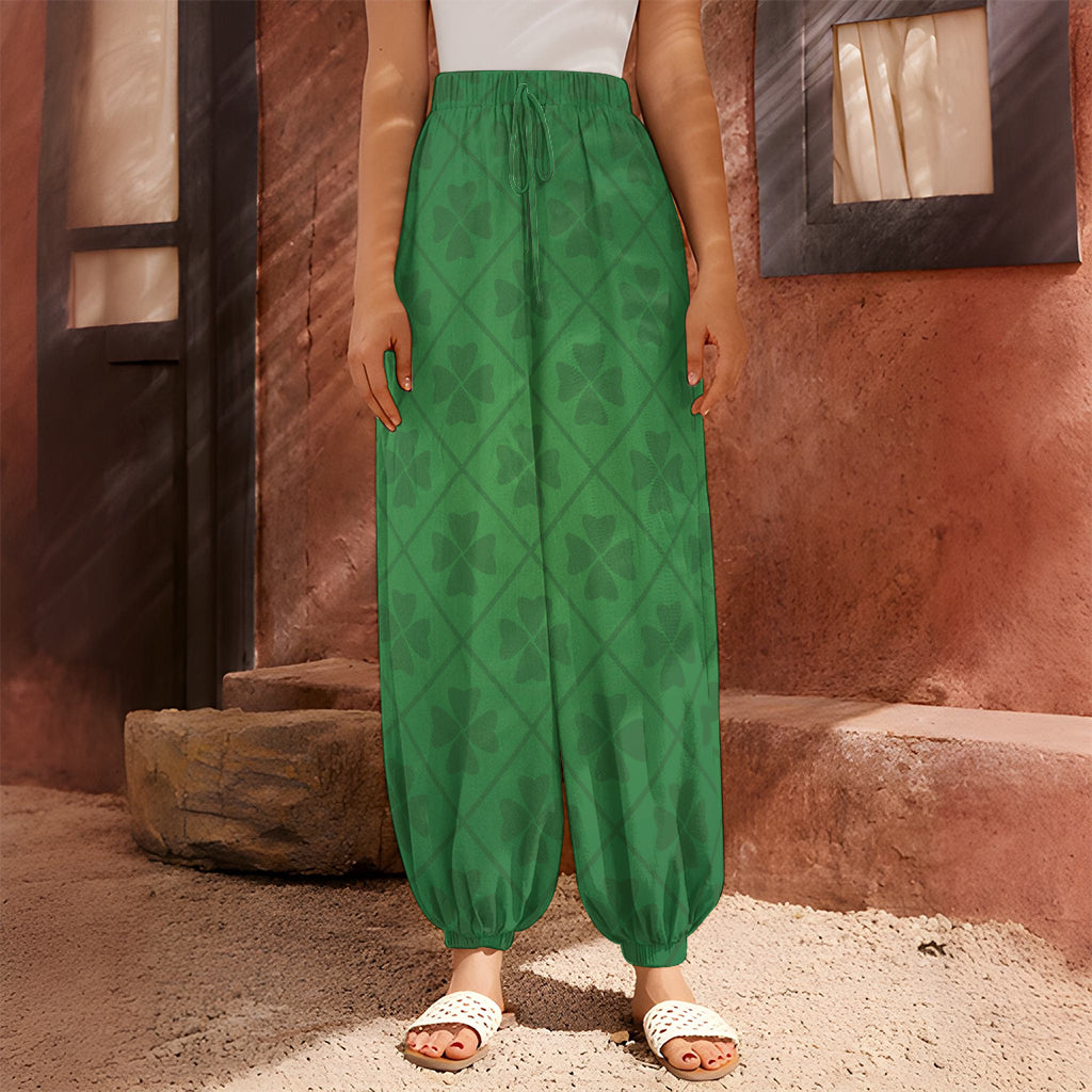 Shamrock St. Patrick's Day Pattern Print Harem Pants