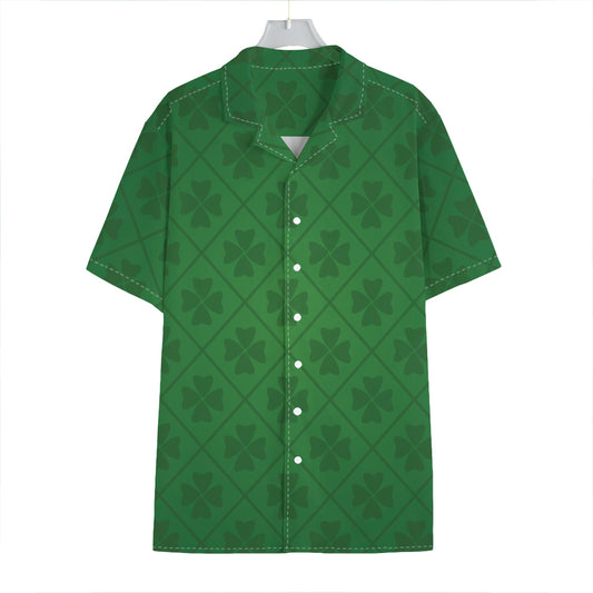 Shamrock St. Patrick's Day Pattern Print Hawaiian Shirt