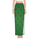Shamrock St. Patrick's Day Pattern Print High Slit Maxi Skirt