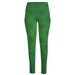 Shamrock St. Patrick's Day Pattern Print High-Waisted Pocket Leggings