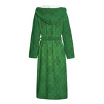 Shamrock St. Patrick's Day Pattern Print Hooded Bathrobe