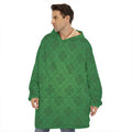 Shamrock St. Patrick's Day Pattern Print Hoodie Blanket