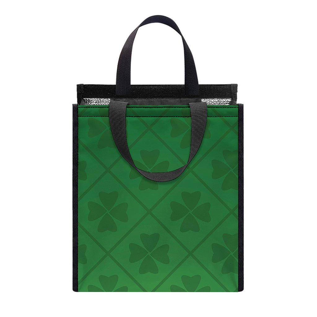 Shamrock St. Patrick's Day Pattern Print Insulated Lunch Tote