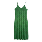 Shamrock St. Patrick's Day Pattern Print Jersey Midi Cami Dress