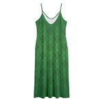 Shamrock St. Patrick's Day Pattern Print Jersey Midi Cami Dress