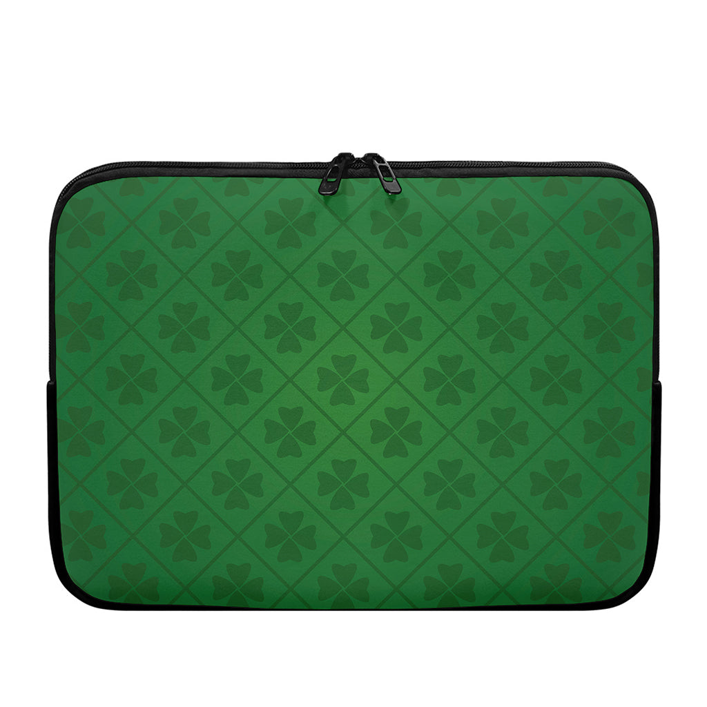 Shamrock St. Patrick's Day Pattern Print Laptop Sleeve