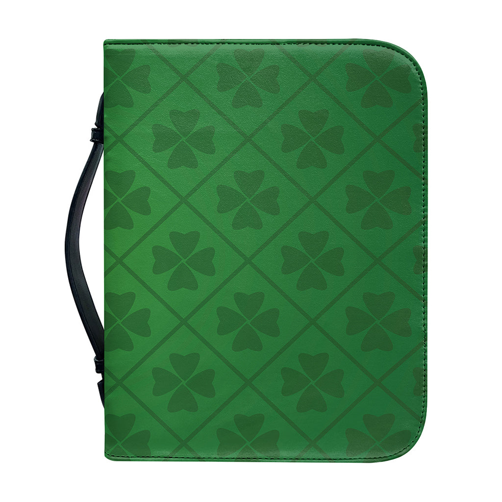 Shamrock St. Patrick's Day Pattern Print Leather Bible Cover