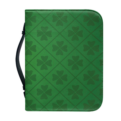 Shamrock St. Patrick's Day Pattern Print Leather Bible Cover