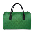 Shamrock St. Patrick's Day Pattern Print Leather Duffel Bag