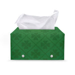 Shamrock St. Patrick's Day Pattern Print Leather Tissue Box Cover
