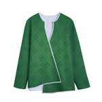 Shamrock St. Patrick's Day Pattern Print Long Sleeve Short Coat
