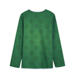 Shamrock St. Patrick's Day Pattern Print Long Sleeve Short Coat