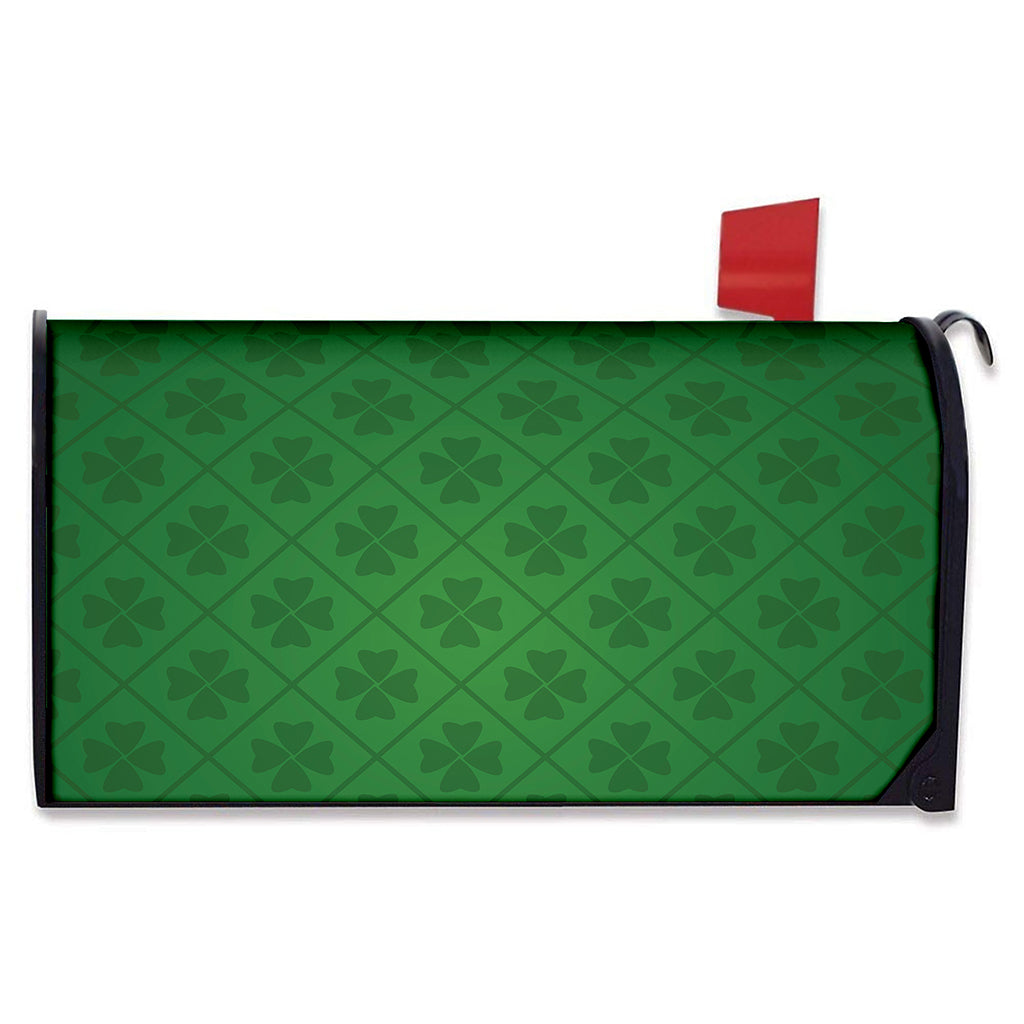 Shamrock St. Patrick's Day Pattern Print Mailbox Cover