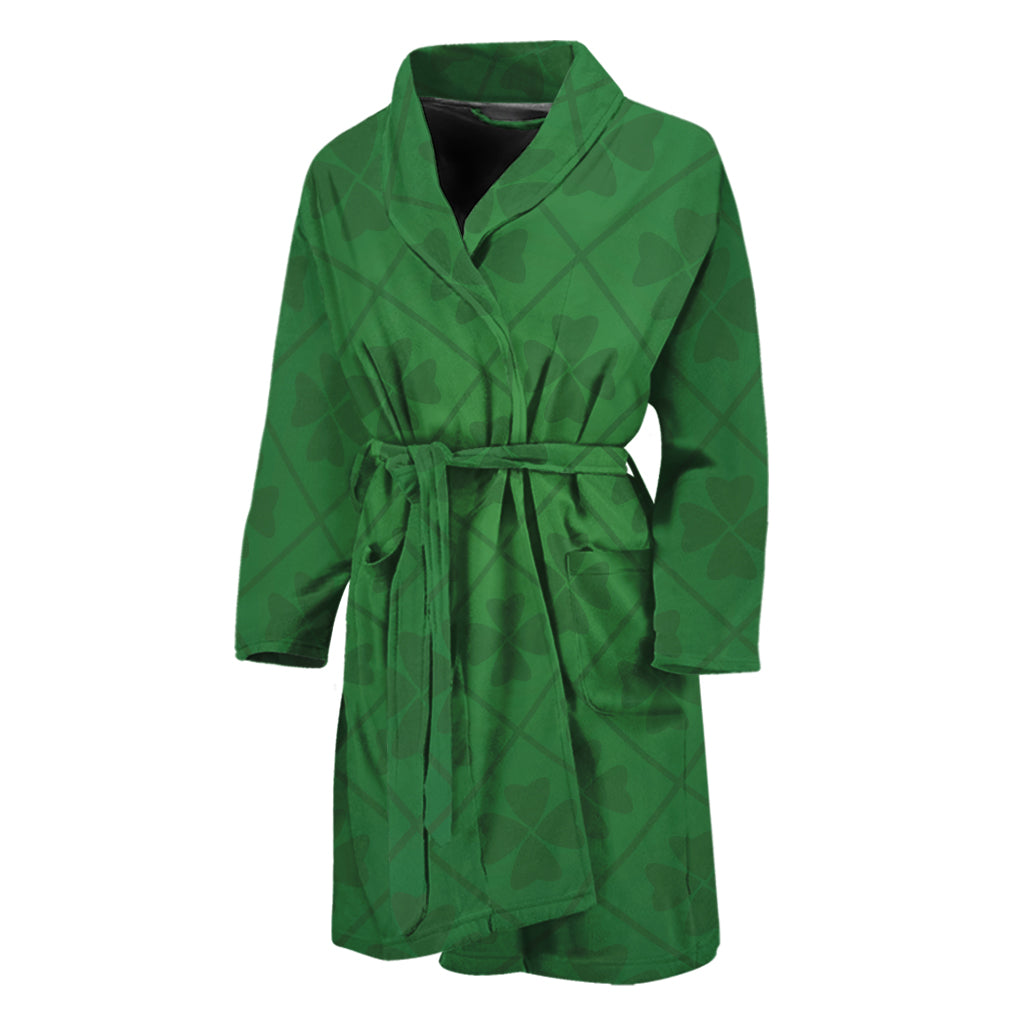 Shamrock St. Patrick's Day Pattern Print Men's Bathrobe