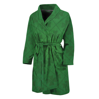 Shamrock St. Patrick's Day Pattern Print Men's Bathrobe