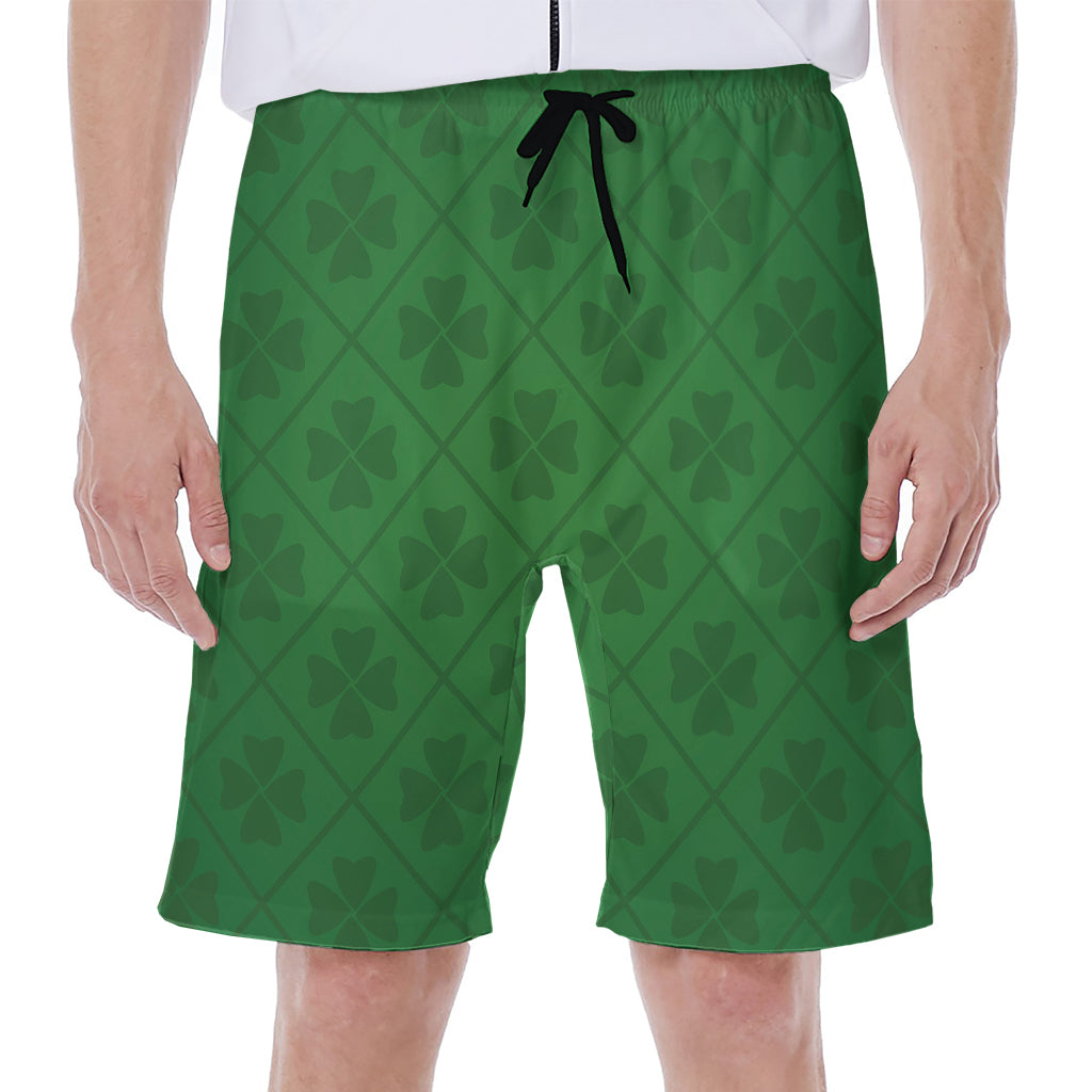 Shamrock St. Patrick's Day Pattern Print Men's Beach Shorts