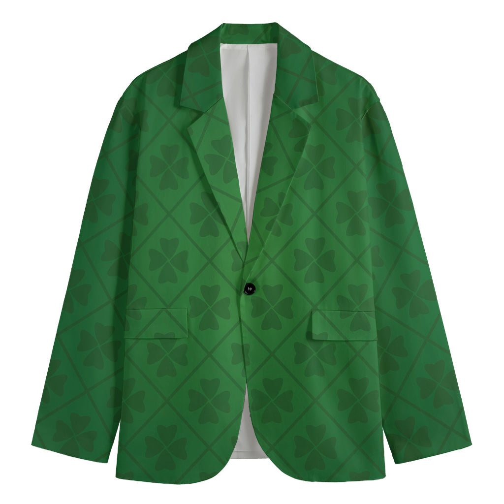 Shamrock St. Patrick's Day Pattern Print Men's Blazer