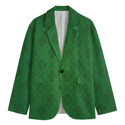 Shamrock St. Patrick's Day Pattern Print Men's Blazer
