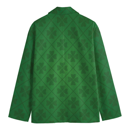 Shamrock St. Patrick's Day Pattern Print Men's Blazer
