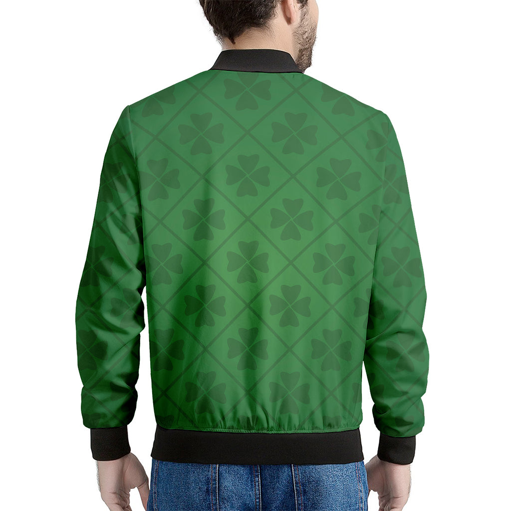 Shamrock St. Patrick's Day Pattern Print Men's Bomber Jacket