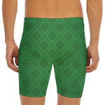 Shamrock St. Patrick's Day Pattern Print Men's Long Boxer Briefs
