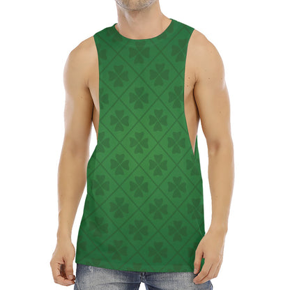 Shamrock St. Patrick's Day Pattern Print Men's Muscle Tank Top