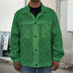 Shamrock St. Patrick's Day Pattern Print Men's Shirt Jacket