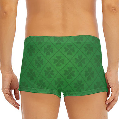 Shamrock St. Patrick's Day Pattern Print Men's Short Boxer Briefs