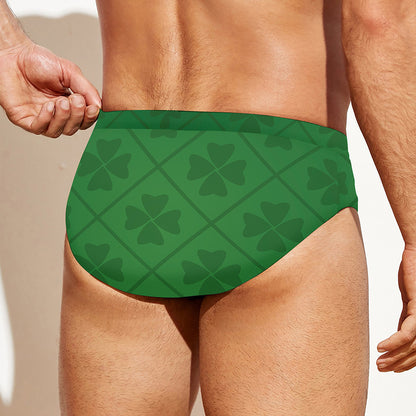 Shamrock St. Patrick's Day Pattern Print Men's Swim Briefs