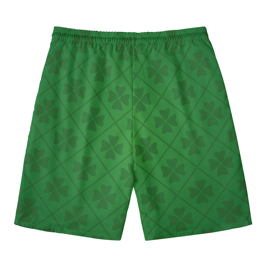 Shamrock St. Patrick's Day Pattern Print Men's Swim Trunks