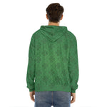 Shamrock St. Patrick's Day Pattern Print Men's Velvet Pullover Hoodie
