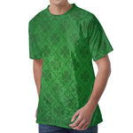 Shamrock St. Patrick's Day Pattern Print Men's Velvet T-Shirt
