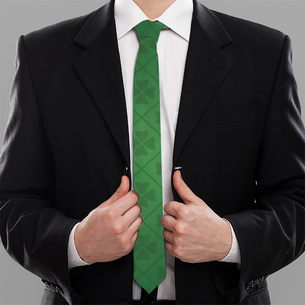 Shamrock St. Patrick's Day Pattern Print Necktie