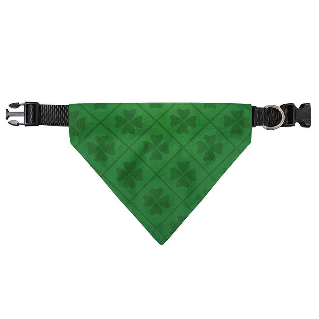 Shamrock St. Patrick's Day Pattern Print Over The Collar Dog Bandana