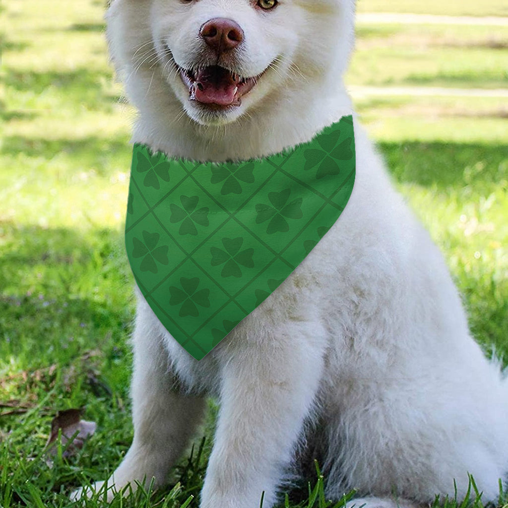 Shamrock St. Patrick's Day Pattern Print Over The Collar Dog Bandana