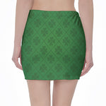 Shamrock St. Patrick's Day Pattern Print Pencil Mini Skirt