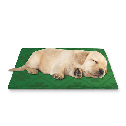 Shamrock St. Patrick's Day Pattern Print Pet Cooling Mat Cover
