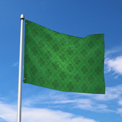 Shamrock St. Patrick's Day Pattern Print Polyester Flag