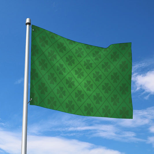 Shamrock St. Patrick's Day Pattern Print Polyester Flag