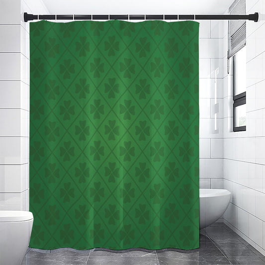 Shamrock St. Patrick's Day Pattern Print Premium Shower Curtain