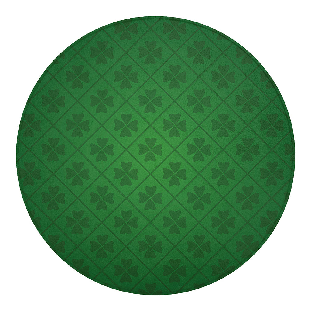 Shamrock St. Patrick's Day Pattern Print Round Blanket