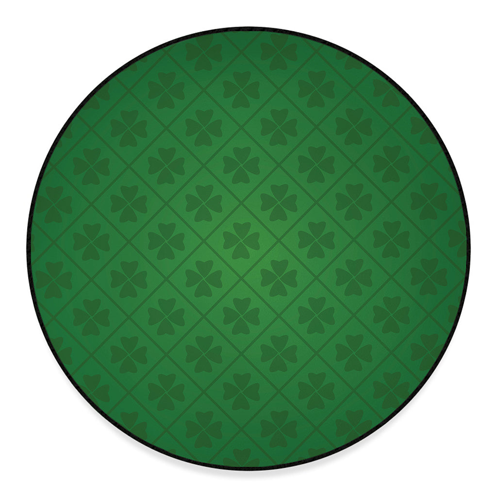 Shamrock St. Patrick's Day Pattern Print Round Floor Mat