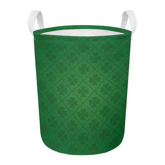 Shamrock St. Patrick's Day Pattern Print Round Laundry Basket